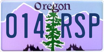 OR license plate 014RSP