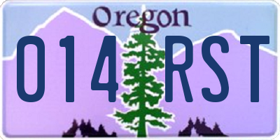 OR license plate 014RST