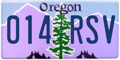 OR license plate 014RSV