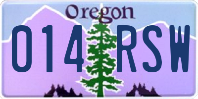 OR license plate 014RSW
