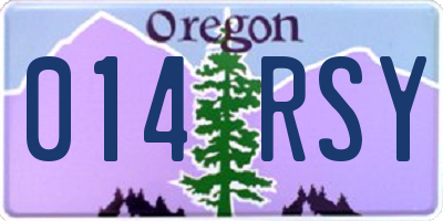 OR license plate 014RSY