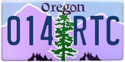OR license plate 014RTC
