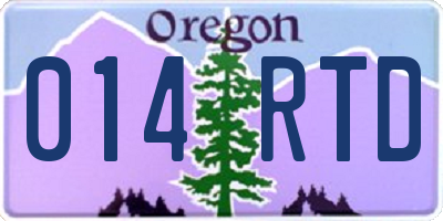 OR license plate 014RTD