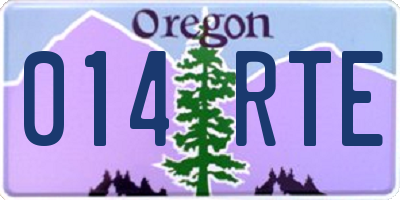 OR license plate 014RTE