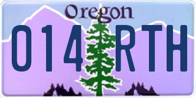 OR license plate 014RTH
