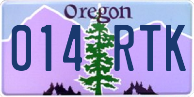OR license plate 014RTK