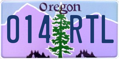 OR license plate 014RTL