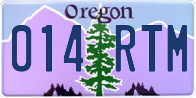 OR license plate 014RTM
