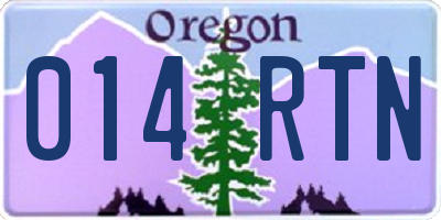 OR license plate 014RTN