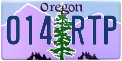 OR license plate 014RTP