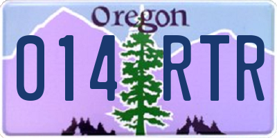 OR license plate 014RTR