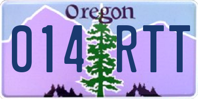 OR license plate 014RTT