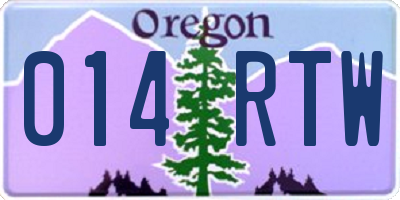 OR license plate 014RTW