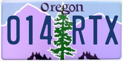 OR license plate 014RTX