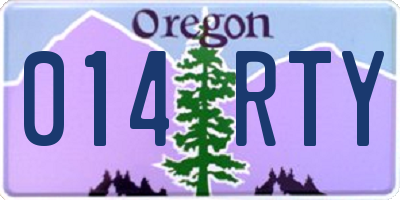 OR license plate 014RTY