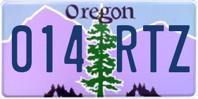 OR license plate 014RTZ