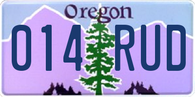 OR license plate 014RUD