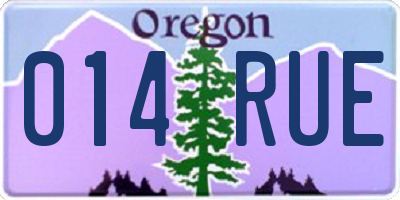 OR license plate 014RUE