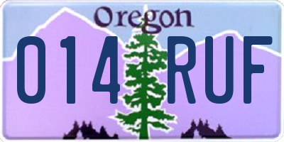 OR license plate 014RUF