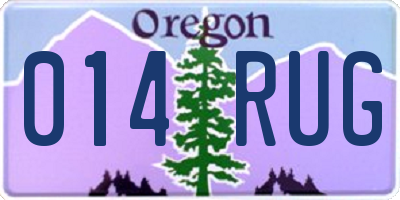 OR license plate 014RUG