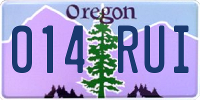 OR license plate 014RUI