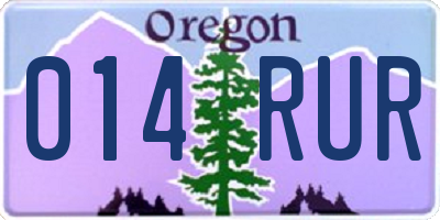 OR license plate 014RUR