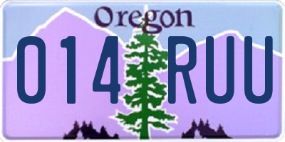 OR license plate 014RUU