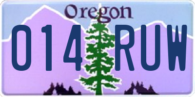 OR license plate 014RUW