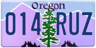 OR license plate 014RUZ