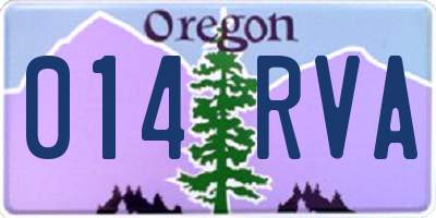 OR license plate 014RVA