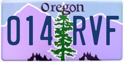 OR license plate 014RVF