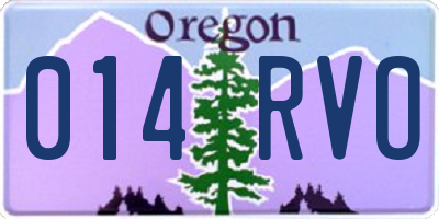 OR license plate 014RVO
