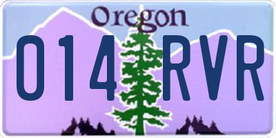 OR license plate 014RVR