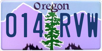 OR license plate 014RVW