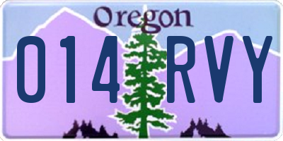 OR license plate 014RVY