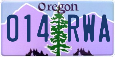 OR license plate 014RWA
