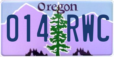 OR license plate 014RWC