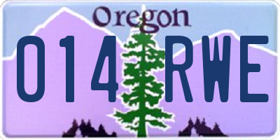 OR license plate 014RWE