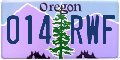 OR license plate 014RWF