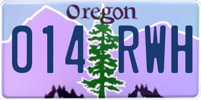 OR license plate 014RWH