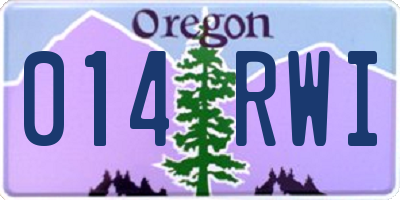 OR license plate 014RWI