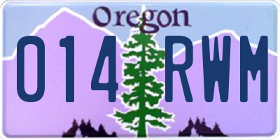 OR license plate 014RWM