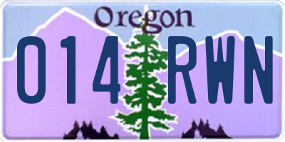 OR license plate 014RWN