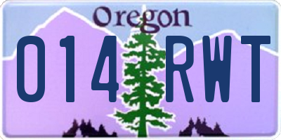 OR license plate 014RWT