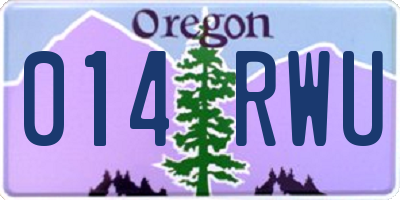 OR license plate 014RWU