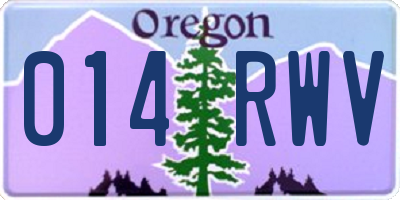OR license plate 014RWV