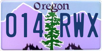 OR license plate 014RWX