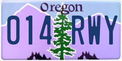 OR license plate 014RWY