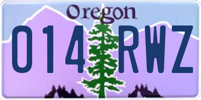 OR license plate 014RWZ