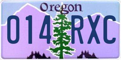 OR license plate 014RXC